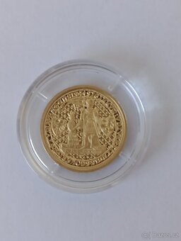 Zlatá medaile Karel IV.-motiv bankovky 100 kč - 2