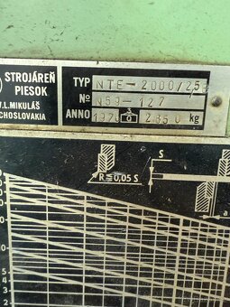 Tabulové nůžky NTE 2000/2,5 - 2