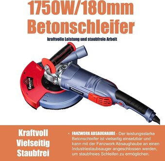 Nová Sanační bruska FANZWORK 1750W/180mm, 7500 ot./min - 2