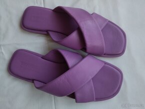 Letní nízké pantofle Kate Gray, fialová kůže, vel. 42 - 2