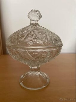 Karafa a dóza z broušeného skla - 2