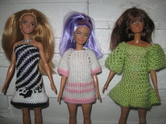 sada 3 módních pletených šatů pro malé barbie - 2
