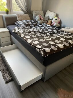 boxspring americká postel 160x220cm včetně úložného prostoru - 2
