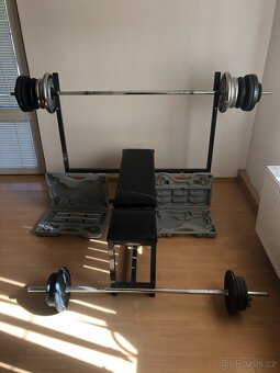 Lavice na bench press + sada činek 100 kg - 2