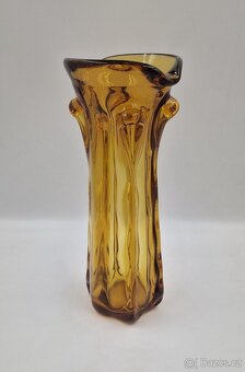ambrová váza, hutní sklo, 29 cm - 2