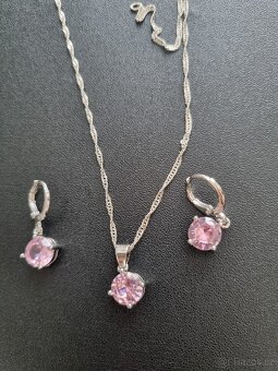Nová dárková sada souprava šperků Růžové 925 - 2