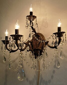 Starožitné velké nástěnné, párové lampy, 1940 - 2