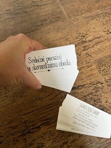 Svatební pozvánky ke stolu a kartičky "Svatební dary" - 2
