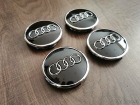 Audi středové kryty 61mm Černé chróm - 2