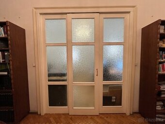 Nabízím posuvné interiérové dveře – dřevěný masiv a sklo - 2