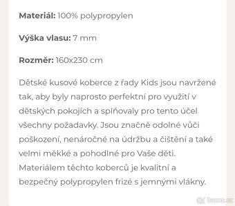 Dívčí koberec do pokojíčku 230x160 cm - 2