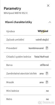 Lednice Whirlpool WB70I 952 X - 2