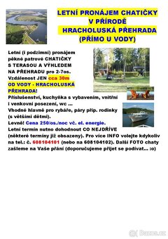 Pronájem CHATKY PŘÍMO U VODY - LEVNĚ - 2