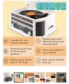 Belle Epoque 1908 DAB gramofon, DAB +, bluetooth - 2