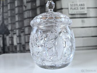 Ručně broušená křišťálová dóza - cukřenka - 2