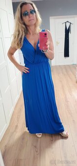 Nové dlouhé modré šaty uni size M/L - 2