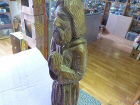 Nádherná dřevěná socha svatého-jemné řezbování - 2