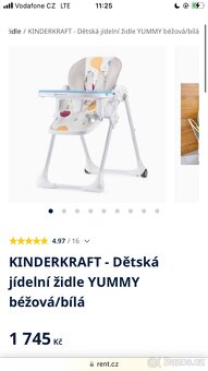 Prodám dětskou jídelní židli KINDERKRAFT - 2