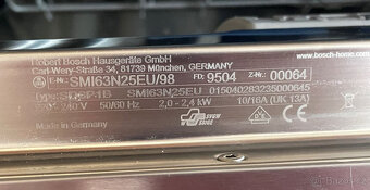 Vestavná myčka na nádobí, Bosch SMI63N25EU/98 - 2