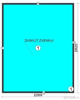 Pevné okno 2269 x 2840 bezpečnostní sklo - 2