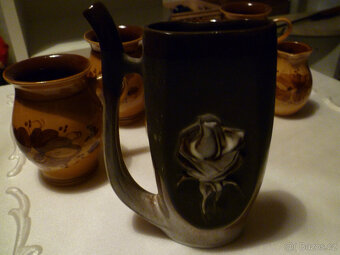 3 ks keramické vázy a lázeňské pítko levně - 2