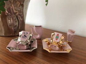 Růžový porcelán, šálek a podšálek, sada - 2