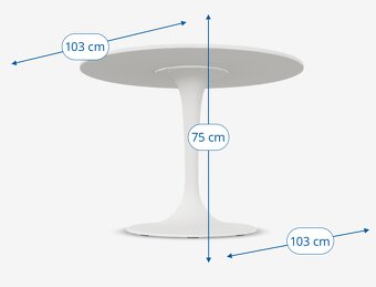 Kulatý jídelní stůl IKEA DOCKSTA, průměr 103 cm - 2