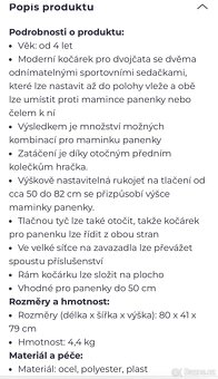 Kočárek pro 2 panenky - 2