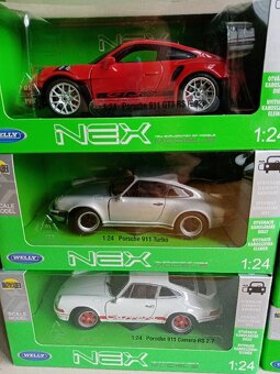 Porsche 911- modely f. Welly  1:24, 1:34-39, nové - 2