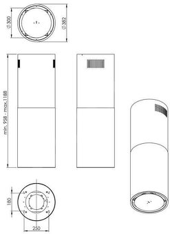 Digestoř CIARKO DESIGN TUBUS W BLACK - 2