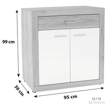 komoda dub sonoma/bílá - 2