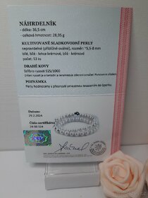 Náhrdelník z pravých perel ( 42cm) + certifikát - 2