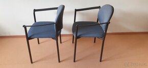 6 ks kancelářská/jídelní židle s područkami textil/plast - 2