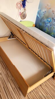Postel jednolůžko s přistýlkou z masivu - 2