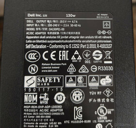 Originalni napajeci adapter pro notebooky DELL, výkon130 W - 2