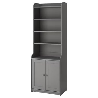 IKEA HAUGA – šedá komoda + knihovna (TOP STAV) - 2