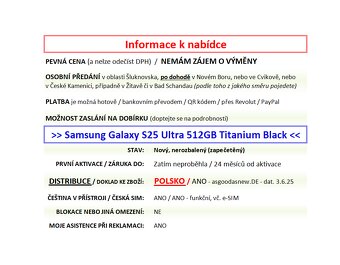 Samsung Galaxy S25 Ultra 512GB černý NOVÝ NEROZBALENÝ - 2