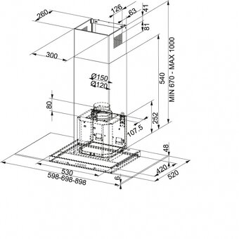 Prodám komínovou digestoř Franke FGL 6015 XS - 2