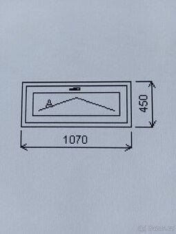 Okno antracit/bílá, 1070x450, poz.196 - 2