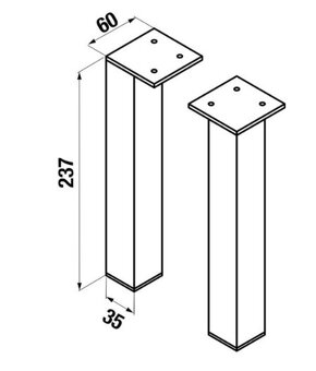 CUBE H494402 - nohy k závěsným umyvadlovým skříňkám (JIKA) - 2