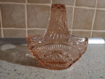 Skleněný košík, růžový - 2