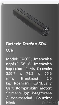 Baterie Shimano - Darfon E404C - 504Wh - 2