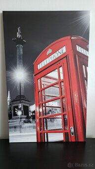Obraz 80 x 50 cm, červená telefonní budka - 2