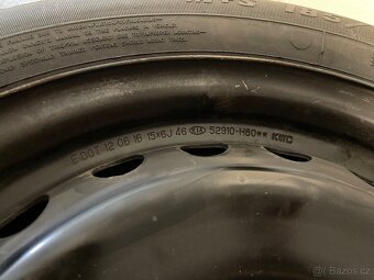 Plechové disky 4x100 6Jx15 + zimní pneu 185/65 R15 - 2