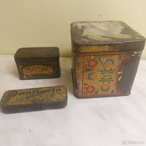 Staré plechové krabičky-3 kusy. - 2