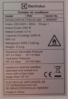 Mobilní klimatizace Electrolux - 2