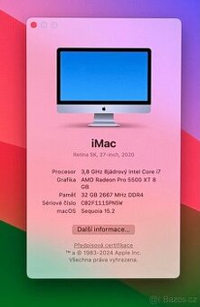 iMac 27” 5K 2020 CTO /32GB RAM/Intel i7/512GB SSD/ Záruka - 2