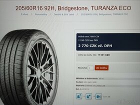 4ks NOVE letni 205/60/16 Bridgestone - 2