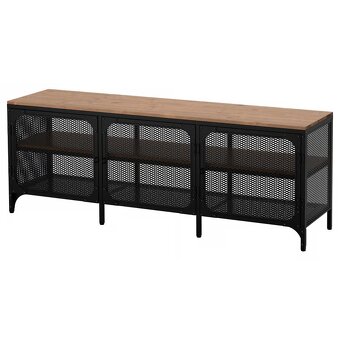 TV stolek IKEA FJÄLLBO – masivní dřevo & kov - 2