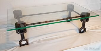 KONFERENČNÍ STOLEK PATINOVANÝ KOV - TVRZENÉ SKLO - 2